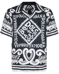 Dolce & Gabbana - Black And White Silk Shirt - Lyst