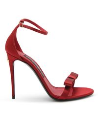 Dolce & Gabbana - Keira 105mm Bow-detail Satin Sandals - Lyst