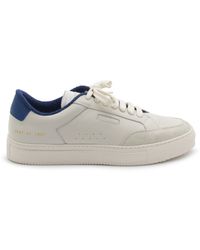 Common Projects - White And Blue Leather Sneakers - Lyst
