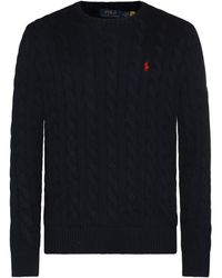 Polo Ralph Lauren - Dark Navy Cotton Knitwear - Lyst