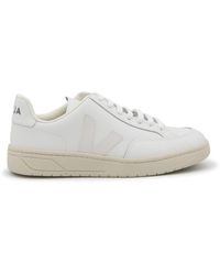 Veja - White Leather V-123 Sneakers - Lyst