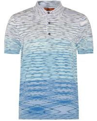 Missoni - Blue Multicolour Cotton Polo Shirt - Lyst