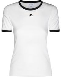 Courreges - White Cotton T-shirt - Lyst