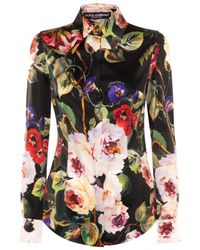 Dolce & Gabbana - Black Multicolour Silk Blend Shirt - Lyst