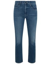 Mother - Blue Cotton Denim Jeans - Lyst