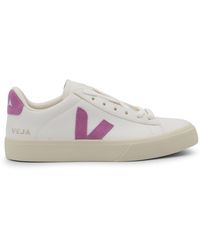 Veja - White And Pink Leather Campo Sneakers - Lyst