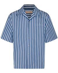 Marni - Blue And White Cotton Shirt - Lyst