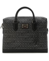 Dolce & Gabbana - Black And Grey Leather Handle Bag - Lyst
