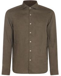 Altea - Brown Linen Shirt - Lyst