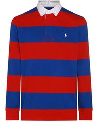 Polo Ralph Lauren - Red And Blue Cotton Polo Shirt - Lyst