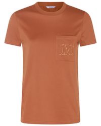 Max Mara - Brown Cotton T-shirt - Lyst