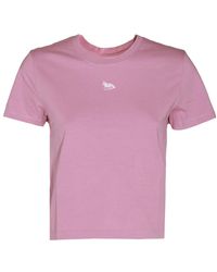 Maison Kitsuné - Pink Cotton T-shirt - Lyst