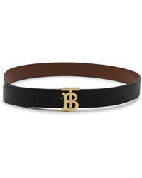Burberry - Black And Tan Leather Belt - Lyst