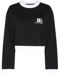 Dolce & Gabbana - Black And White Cotton Sweatshirt - Lyst