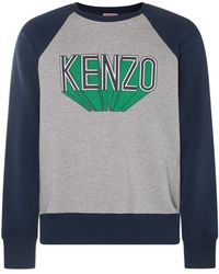 KENZO - Grey, Green And Blue Cotton Sweatshirt - Lyst