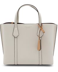 Tory Burch - Ivory And Beige Leather Perry Tote Bag - Lyst