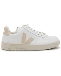 Veja - White And Pink Leather V-12 Sneakers - Lyst