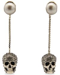 Alexander McQueen - Gold-tone Brass Skull Earrings - Lyst