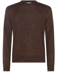 Altea - Brown Linen-wool Blend Jumper - Lyst