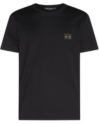 Dolce & Gabbana - Black Cotton T-shirt - Lyst