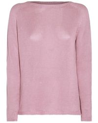 Max Mara - Pink Linen Giolino Knitwear - Lyst