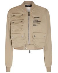 DSquared² - Beige Cotton Casual Jacket - Lyst