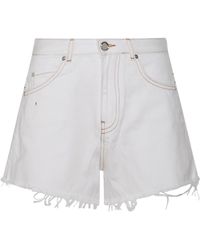 Pinko - White Cotton Shorts - Lyst