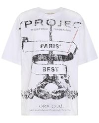 Y. Project - White, Black And Red Cotton T-shirt - Lyst