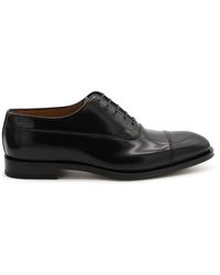 Ferragamo - Black Leather Lace Up Shoes - Lyst