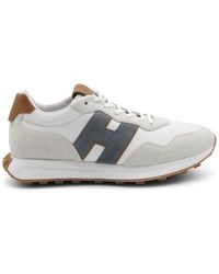 Hogan - White And Grey Leather Sneakers - Lyst