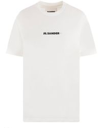Jil Sander - White Cotton T-shirt - Lyst