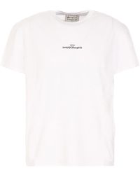 Maison Margiela - White Cotton Logo T-shirt - Lyst