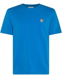Maison Kitsuné - Blue Cotton Fox Head T-shirt - Lyst