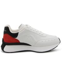 Alexander McQueen - White, Black And Red Leather Sprint Sneakers - Lyst