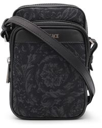 Versace - Black And Ruthenium Barocco Athena Crossbody Bag - Lyst