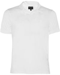 Giorgio Armani - White Viscose Blend Polo Shirt - Lyst