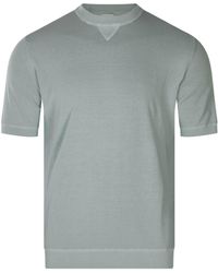Eleventy - Grey Cotton T-shirt - Lyst
