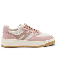Hogan - Pink And White Leather H630 Sneakers - Lyst