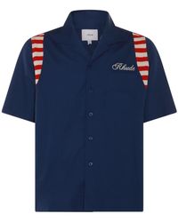 Rhude - Navy , Cream And Red Cotton Shirt - Lyst