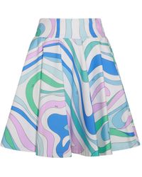 Emilio Pucci - Multicolot Cotton Midi Skirt - Lyst