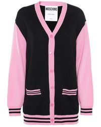 Moschino - Black And Pink Wool Knitwear - Lyst