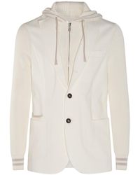 Eleventy - White Cotton Casual Jacket - Lyst