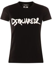 DSquared² - And White Cotton T-shirt - Lyst