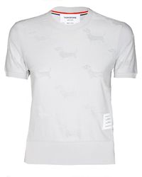 Thom Browne - Grey Wool T-shirt - Lyst