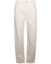Brunello Cucinelli - White Cotton Denim Jeans - Lyst
