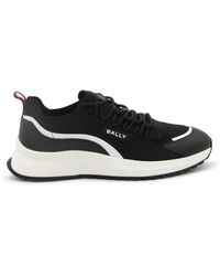 Bally - Black And White Canvas And Leather Sneakers - Lyst