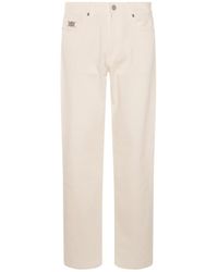 Versace - White Cotton Denim Jeans - Lyst