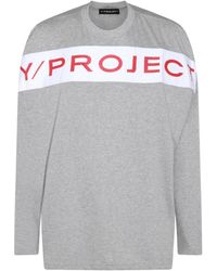 Y. Project - Grey Cotton T-shirt - Lyst