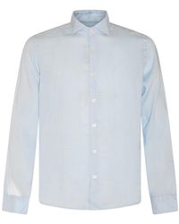 Altea - Light Blue Linen Shirt - Lyst