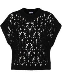 Brunello Cucinelli - Black Cotton Knitwear - Lyst